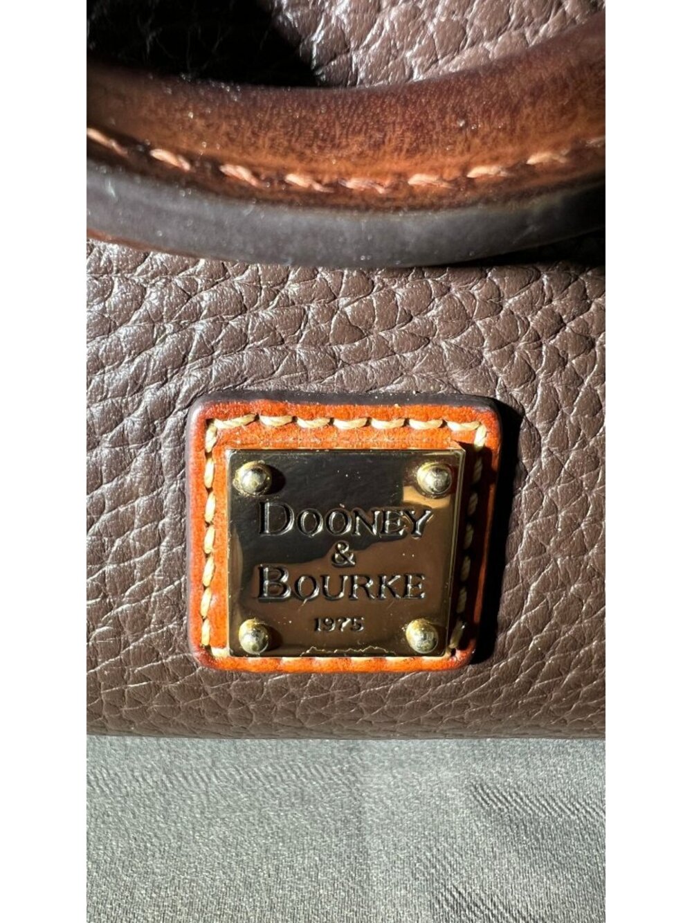DAMAGED! Dooney & Bourke Brown Pebble Grain Leather Small Satchel Bag - Picture 2 of 14